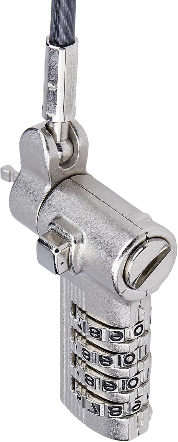 StarTech.com Universal 3-in-1 Laptop Lock 6.6ft (2m) Security Cable