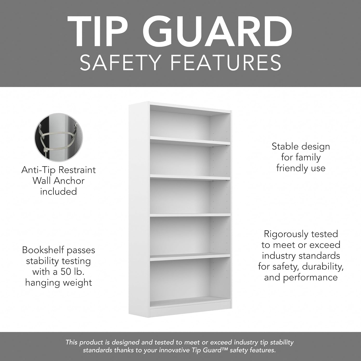 Bush Furniture Universal Bookcase - Storage and Display Bookshelf for Home or Office