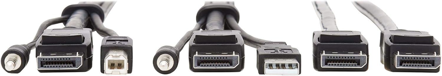 Tripp Lite Dual DisplayPort KVM Cable Kit 4K USB 3.5 mm Audio 3xM/3xM 6ft - 60 MB/s - Supports up to 3840 x 2160