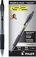 Pilot G2 Premium Gel Pens, Black Pens, Bold Point 1 mm, 12 Black 12 Count (Pack of 1)