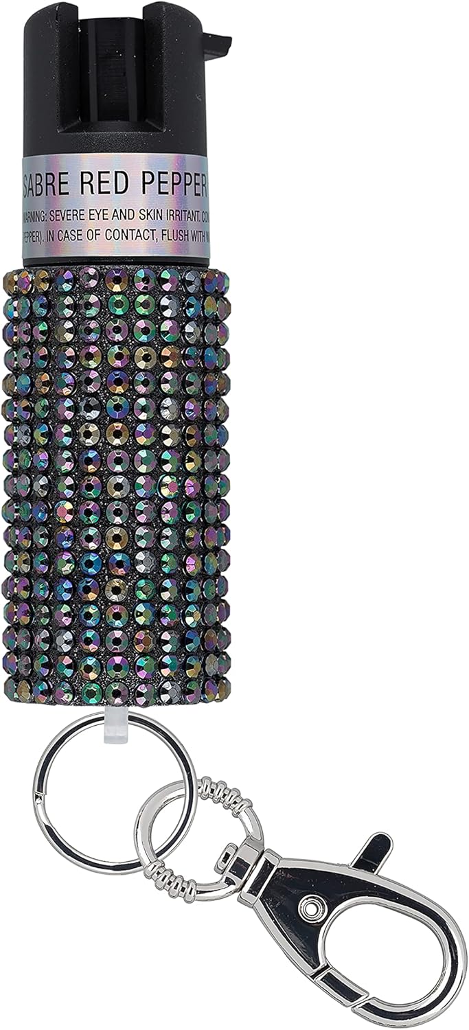 SABRE Jeweled Pepper Spray with Snap Clip, Maximum Strength