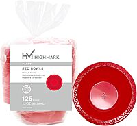 Highmark® Plastic Bowls, 12 oz, Red, Pack Of 125