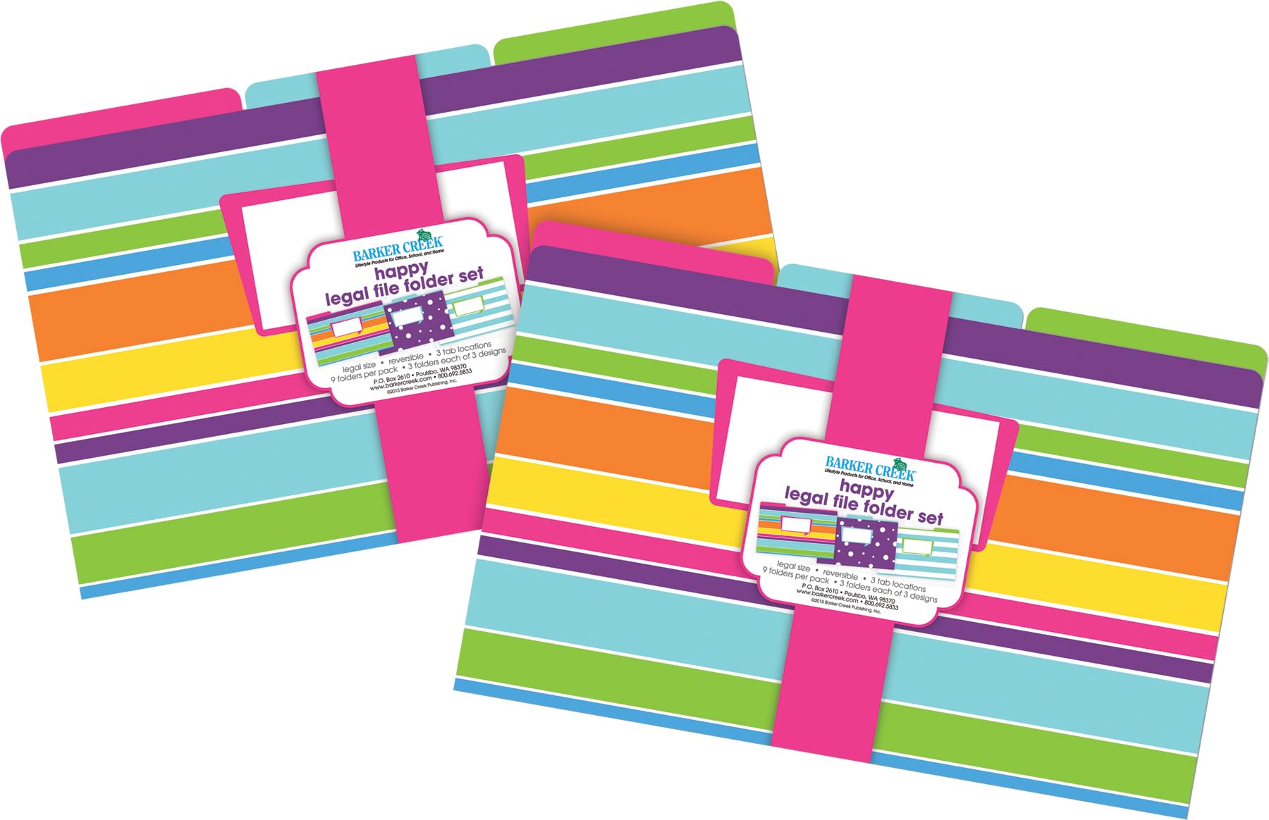 Barker Creek Legal Size Designer File Folders, Happy, Multicolor, Replace Bland and Boring with Bright and Beautiful Legal