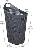 MIND READER 60L Rolling Laundry Hamper, Wicker-Style Plastic, Wheels