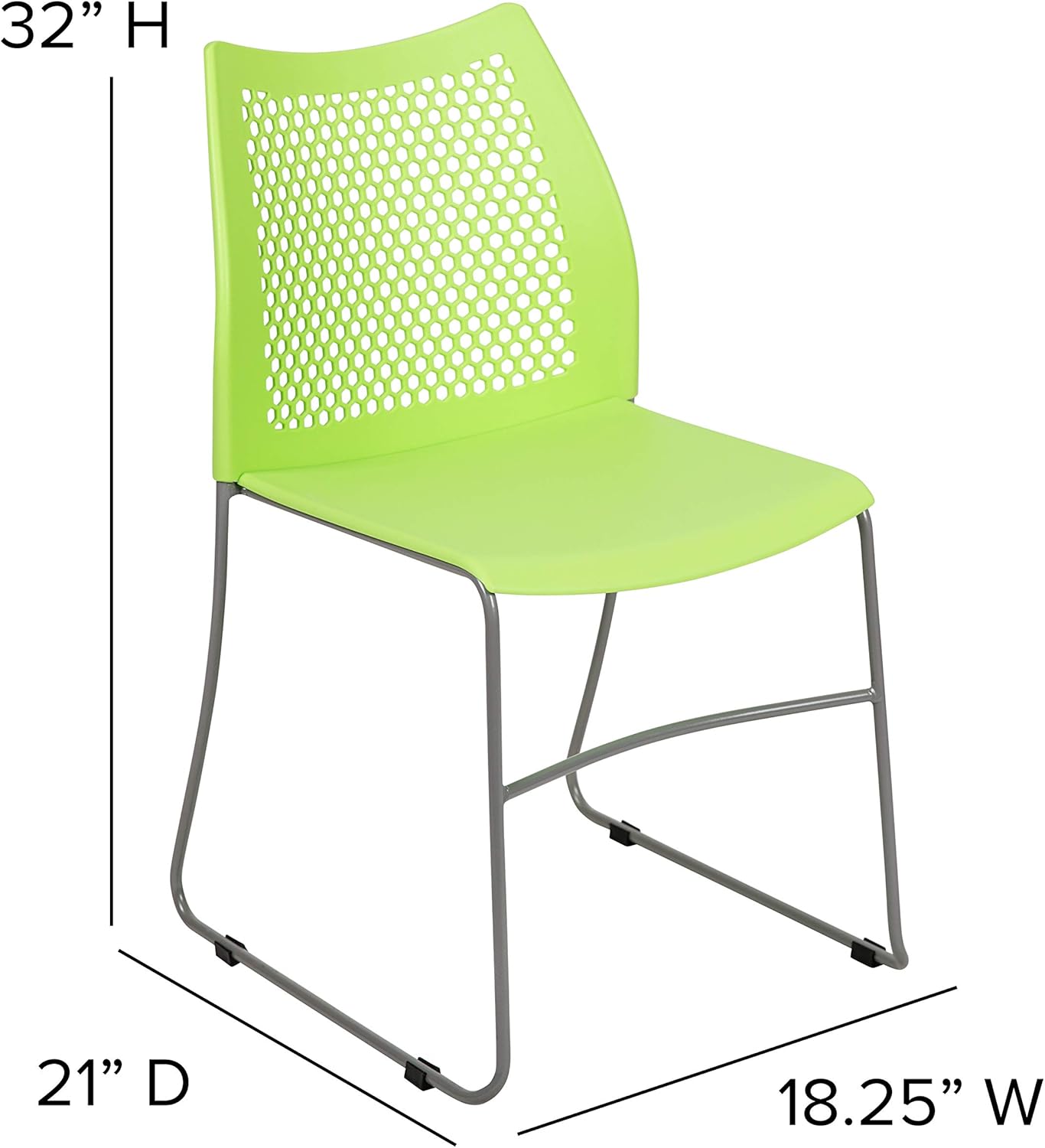 Flash Furniture HERCULES Series 661 lb Capacity Stack Chair with Air-Vent Back and Sled Base