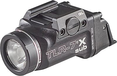 Streamlight 69405 TLR-7 X sub USB 500-Lumen 5000-Candela Weapon Light Designed Exclusively and Solely for Railed Glock 43X/48 MOS/43X/48 Rail Handguns with Mounting Kit, Key, and Multi-Tool, Black