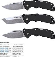 Cold Steel Mini Recon 1 3" AUS10A Folding Knife with 4" GFN Handle & Tri-Ad Lock