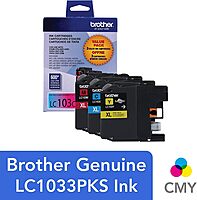 Brother Innobella LC1033PKS Original Ink Cartridge - Inkjet - High Yield - 600 Pages Cyan, 600 Pages Magenta, 600 Pages Yellow - Cyan, Magenta, Yellow