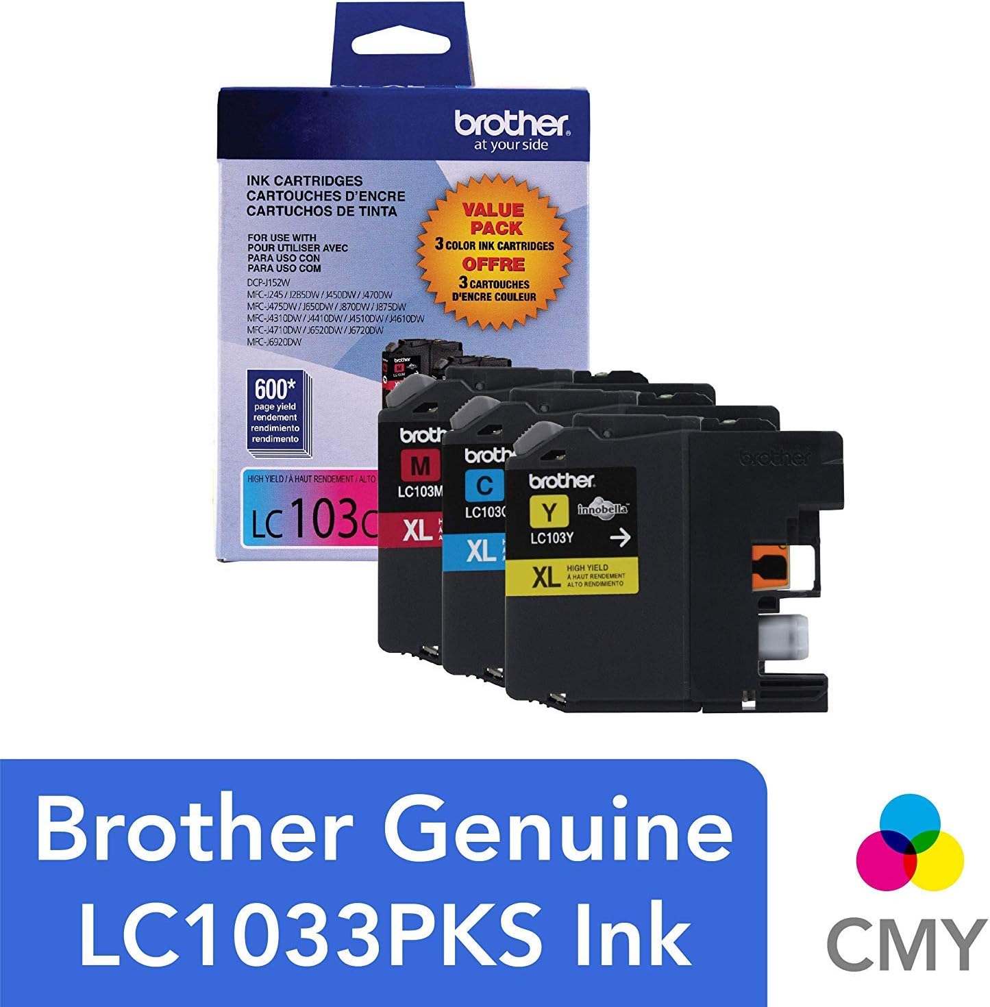 Brother Innobella LC1033PKS Original Ink Cartridge - Inkjet - High Yield - 600 Pages Cyan, 600 Pages Magenta