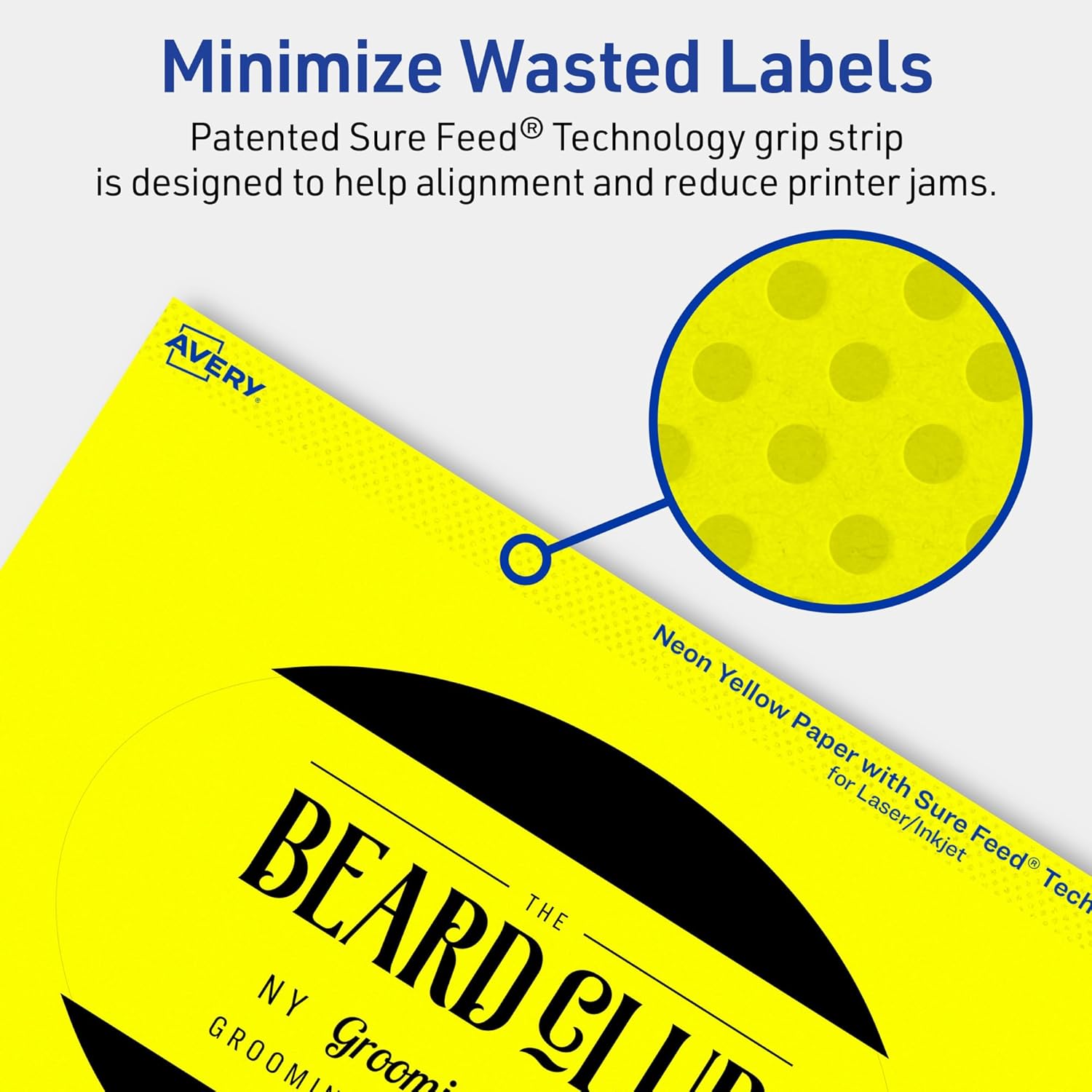 Avery Printable Oval Labels, Sure Feed Technology, 4" x 6", Neon Yellow Labels, Print-to-The-Edge, Laser/Inkjet Printable