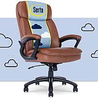 Serta Fairbanks Big & Tall Executive Office Chair, Ergonomic Comfy High-Back ComputerChairs with Lumbar Support