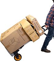 Mount-It! Folding Dolly, Aluminum Trolley, Industrial Grade Heavy Duty 440 Lb Capacity Hand Truck with Durable Rubber Wheels, Ergonomic Telescoping Handle for Indoor Outdoor, Foldable & Moving Dolly