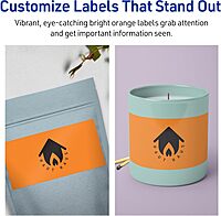 Avery Printable Rectangle Labels, Sure Feed Technology, 2" x 6", Bright Orange Labels, Print-to-The-Edge