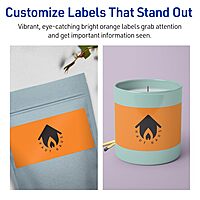 Avery Printable Rectangle Labels, Sure Feed Technology, 4" x 6", Bright Orange Labels, Print-to-The-Edge