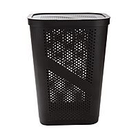 Mind Reader Slim Laundry Hamper with Lid, 60L Ventilated Plastic