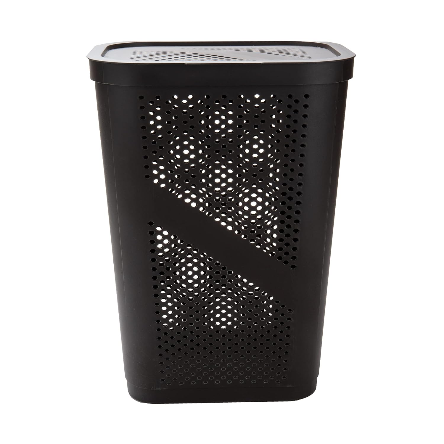 Mind Reader Slim Laundry Hamper with Lid, 60L Ventilated Plastic