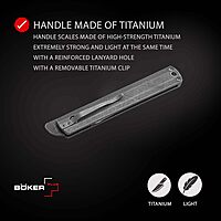 BÖKER PLUS Wasabi Damascus - Slipjoint pocket knife with titanium handle scales