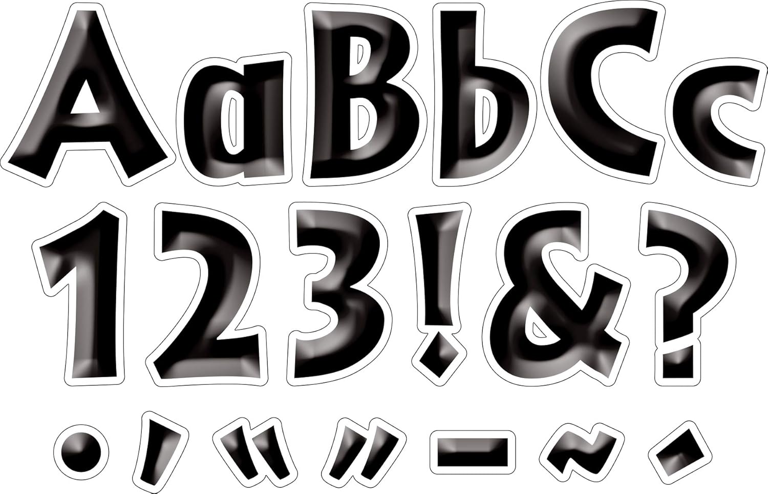 Barker Creek 2" Letter Pop-Outs 2-Pack, Black Tie Affair, Jazz Up Your Bulletin Boards with These Colorful Letters