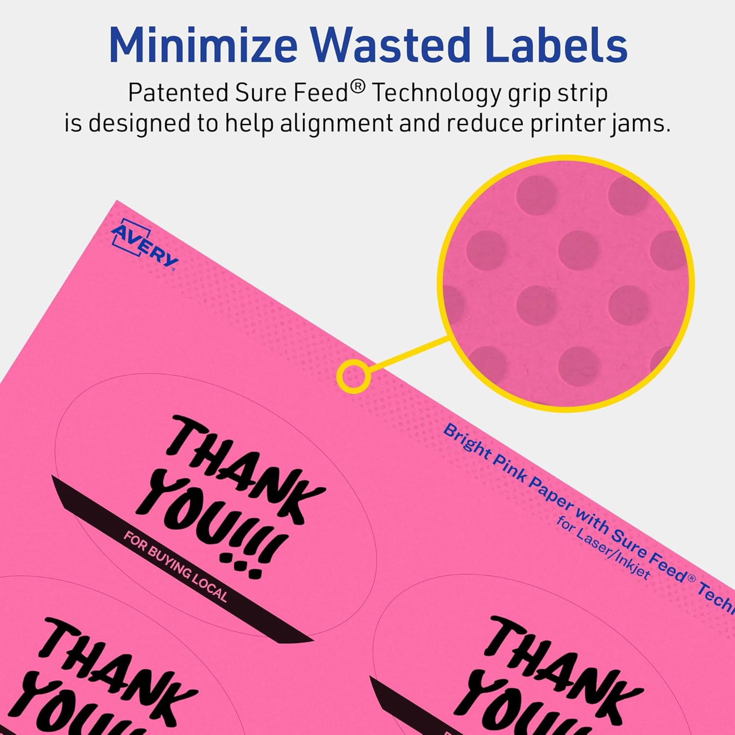 AVERY Printable Oval Labels, Sure Feed Technology, Print-to-the-Edge, Laser/Inkjet Printable