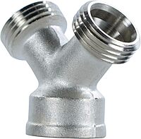 Certified Appliance Accessories Wye Fitting - 3in - Silver, Nickel - Nickel Plated Brass