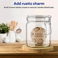 Avery Kraft Brown Round Labels, Sure Feed Technology, 3.5" Diameter, 60 Kraft Brown Labels, Print-to-The-Edge, Laser/Inkjet Printable 60 labels