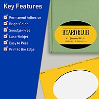 AVERY Printable Oval Labels, Sure Feed Technology, 4" x 6", Bright Yellow, Print-to-The-Edge, Laser/Inkjet