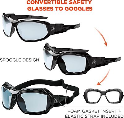 Ergodyne Skullerz LOKI Convertible Safety Glasses/Goggles