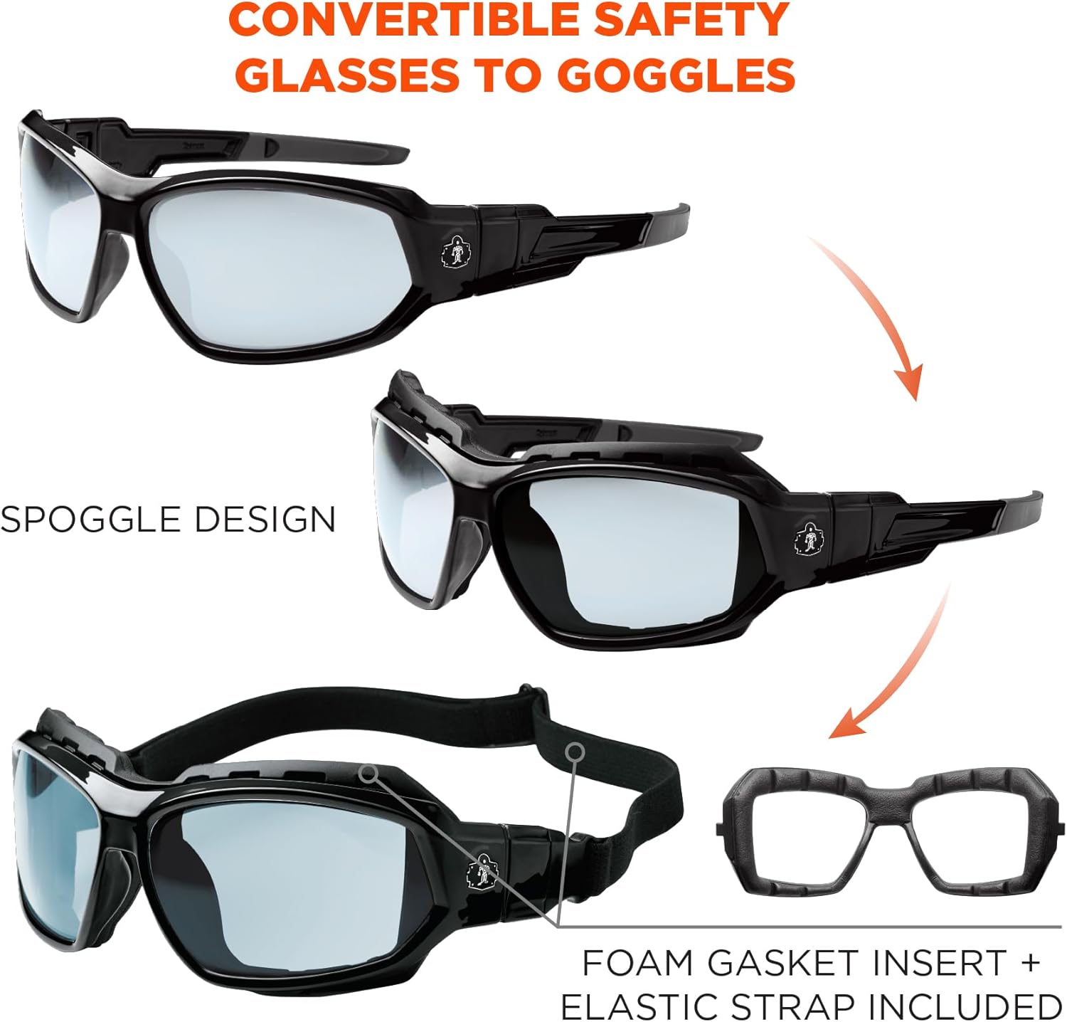 Ergodyne Skullerz LOKI Convertible Safety Glasses/Goggles