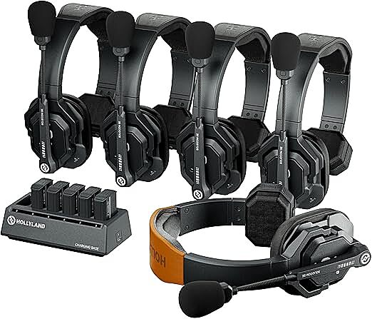 HOLLYLAND Solidcom SE Pro 5S 5-Person Full-Duplex Single-Ear Headset Intercom System (1.9 GHz)