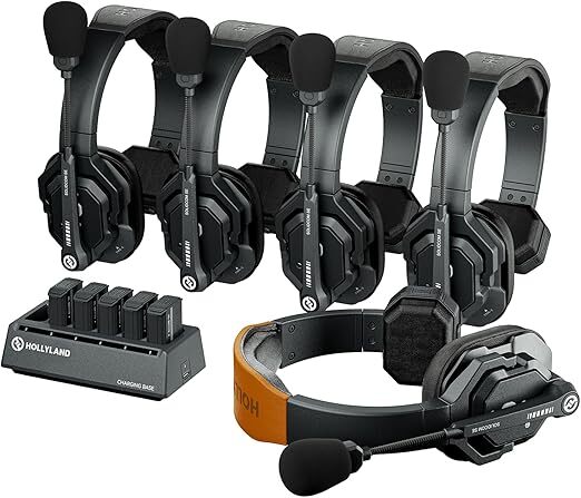 HOLLYLAND Solidcom SE Pro 5S 5-Person Full-Duplex Single-Ear Headset Intercom System (1.9 GHz)