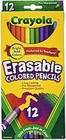 Crayola Erasable Colored Pencils, 12 Non-Toxic, Pre-Sharpened, Kids 4 & Up, Colors may vary
