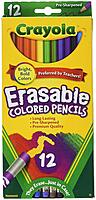Crayola Erasable Colored Pencils, 12 Non-Toxic, Pre-Sharpened, Kids 4 & Up, Colors may vary