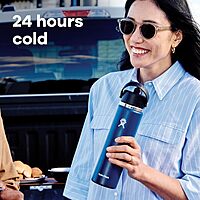 HYDRO FLASK Wide Mouth Flex Straw Cap Bottle - Insulated Stainless Steel