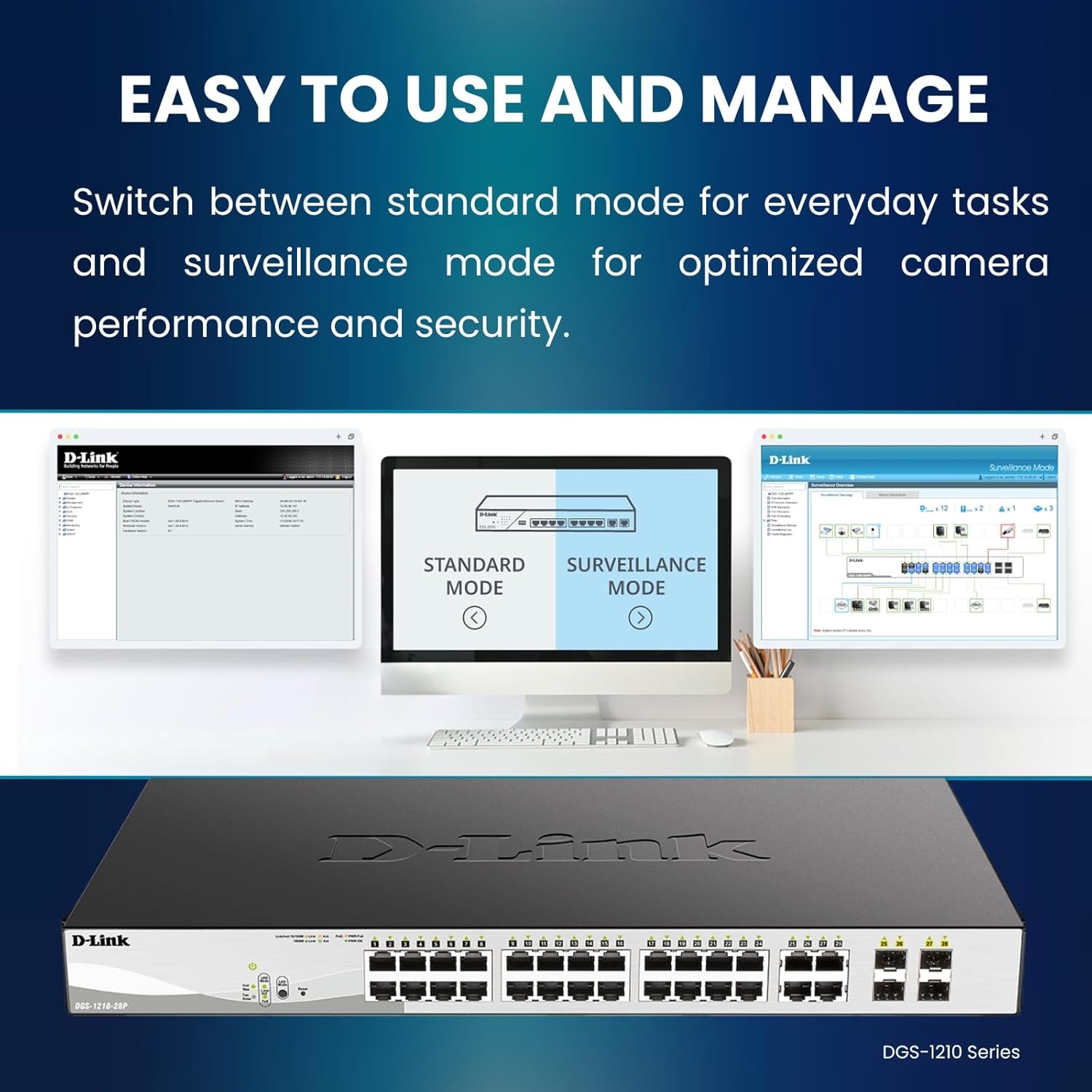 D-Link DGS-1210 Series Gigabit Smart Managed PoE+ Switches