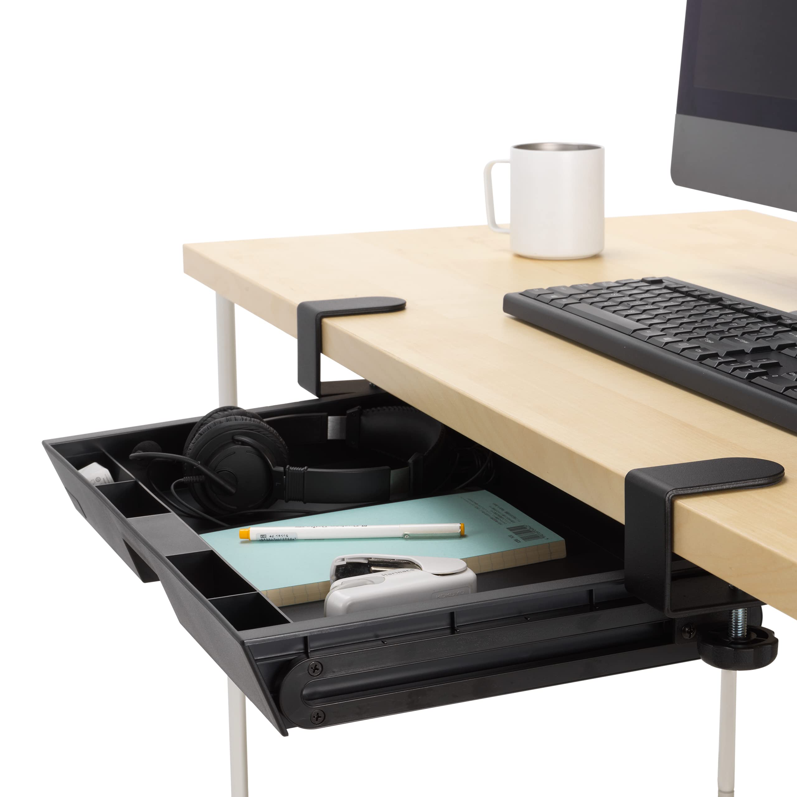 Kensington Clamp-On Storage Drawer, Under Desk Storage Drawer & Damage-Free Installation (K52175WW)