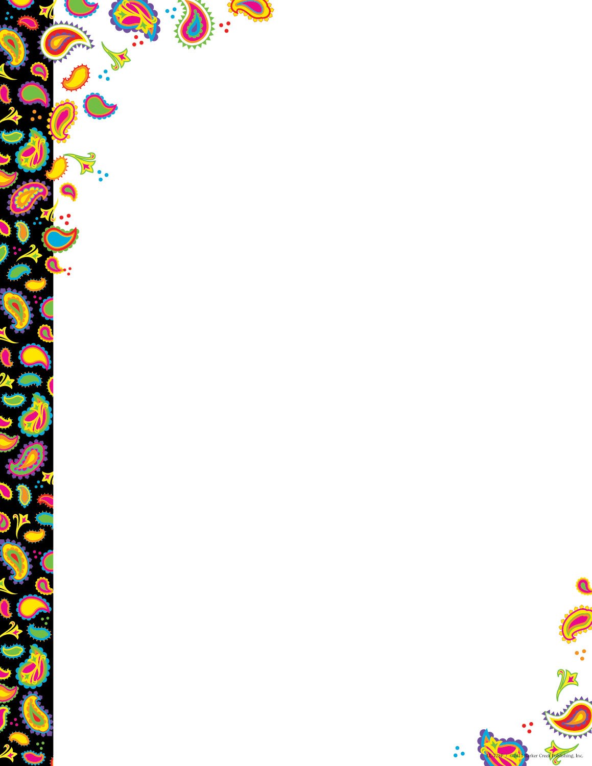Barker Creek Designer Computer Paper, Neon Paisley, 8.5” x 11”, Decorative Printer Paper, Stationery, 50 Sheets per Pkg