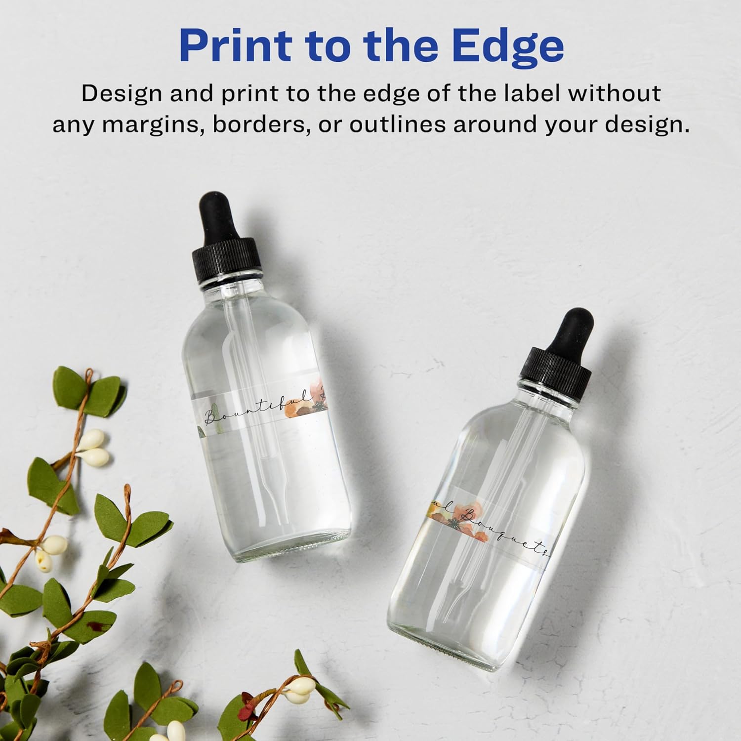 AVERY Glossy Clear Rectangle Labels, Sure Feed Technology, 5/8" x 7-1/2", Print-to-The-Edge, Laser/Inkjet Printable