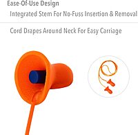 HOWARD LEIGHT Honeywell Home Howard Leight by Quiet Corded Reusable Earplugs, 100 Pairs (QD30), Orange Corded, 100 Pairs