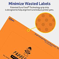 Avery Printable Rectangle Labels, Sure Feed Technology, 4" x 6", Bright Orange Labels, Print-to-The-Edge