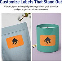 Avery Printable Rectangle Scalloped Labels, Sure Feed Technology, 2" x 3", Bright Orange, Print-to-the-Edge, Laser/Inkjet