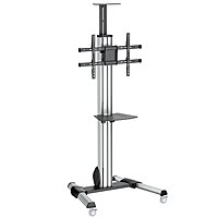 StarTech.com Heavy Duty Rolling Portable TV Cart with Wheels - 32 to 75 inch - Adjustable Rotating Mobile Flat Panel Screen Mount (STNDMTV70)