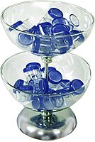 Azar Displays 2-Tier Bowl Display, 17-1/2inH x 12inW x 12inD, Clear