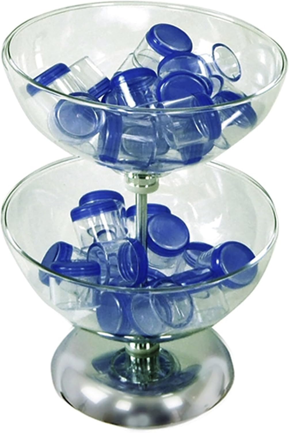 Azar Displays 2-Tier Bowl Display, 17-1/2inH x 12inW x 12inD, Clear