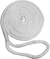 New England Ropes 3/4" Double Braid Dock Line - White/Gold w/Tracer - 50'