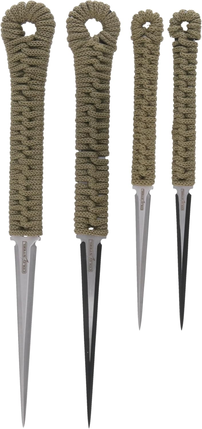 COLD STEEL Throwing Spikes / 2.5" & 3.5" Blades / 420SS / Nylon Sheath Pouch (4 Pack)