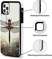 Dragonfly Printed Wallet Case for iPhone 12 Pro- 6.1 Inch with Card Holder