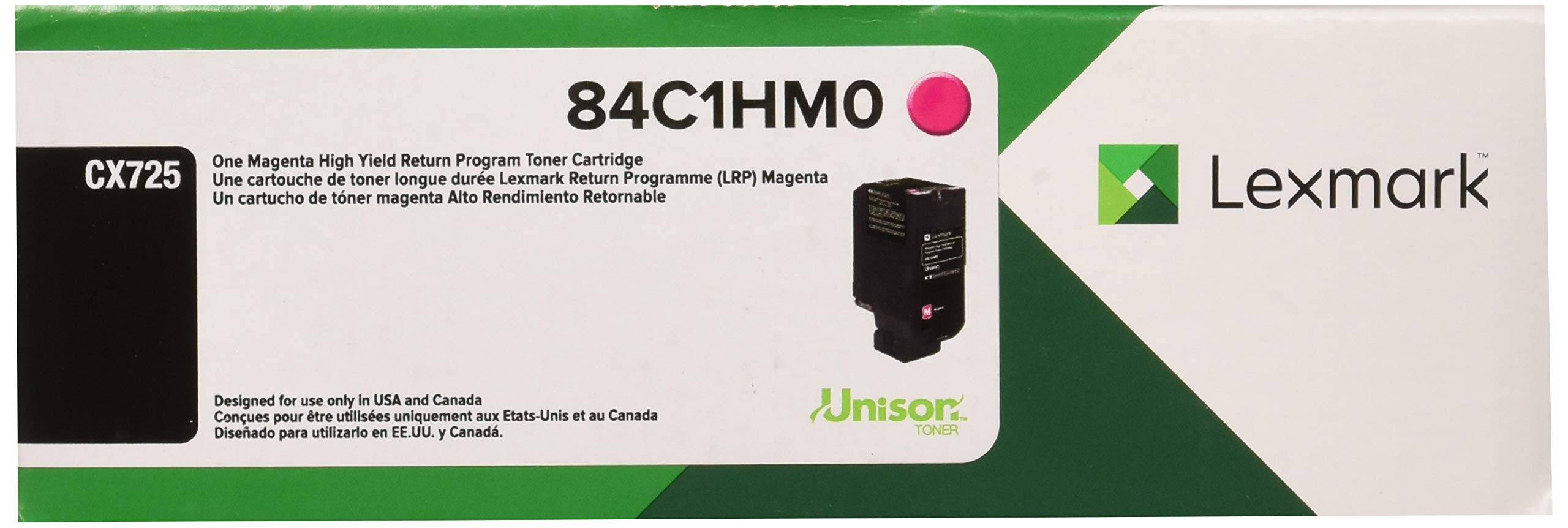 Lexmark 84C1HM0 CX725 Magenta High Yield Return Program Cartridge Toner