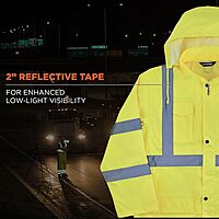 Ergodyne GloWear 8366 Lightweight Type R Class 3 High-Visibility Rain Jacket