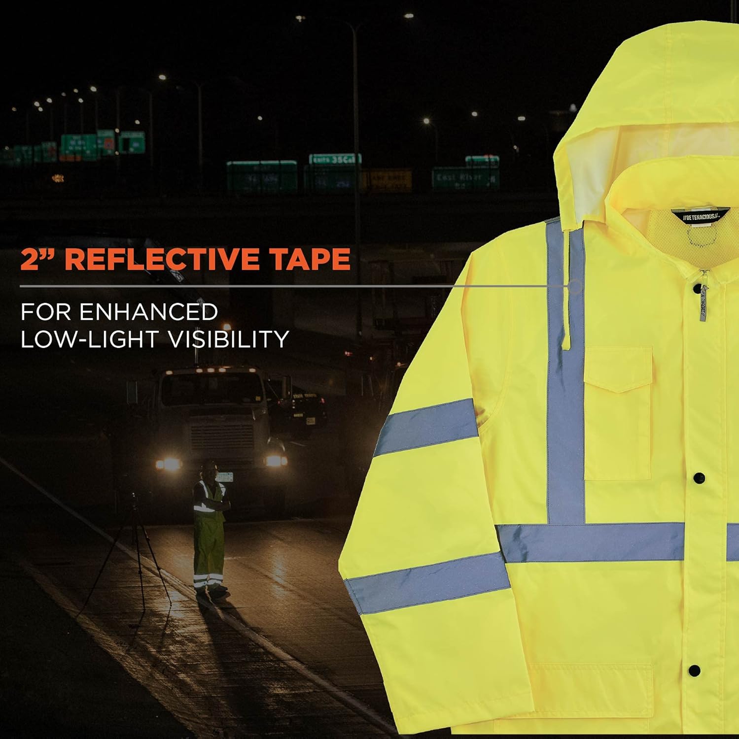 Ergodyne GloWear 8366 Lightweight Type R Class 3 High-Visibility Rain Jacket