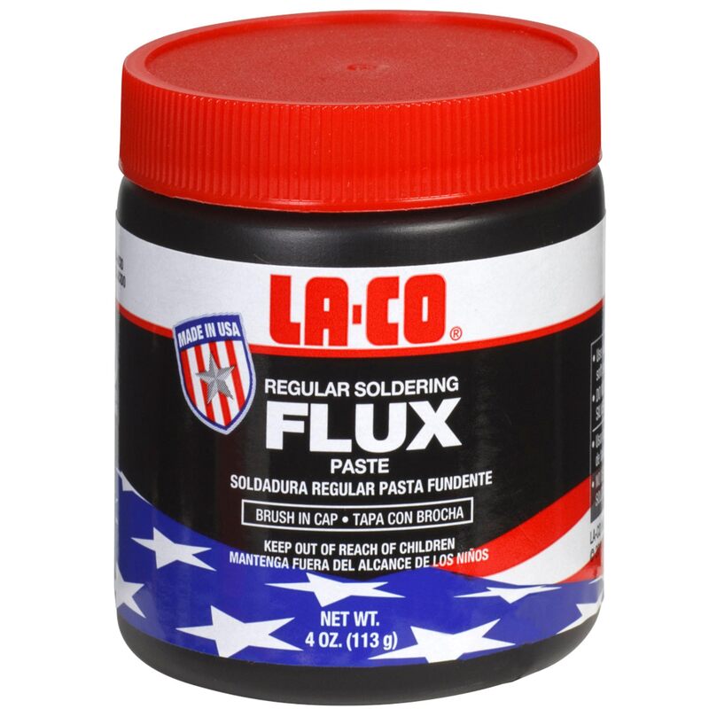 LA-CO 22194 -Water Soluble, All Weather Copper Flux Paste for Soldering, Brush in Cap, Developed for Plumbing, 4 oz